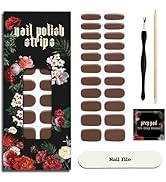ruyeefam Nail Polish Strips - 22 Pcs Salon Quality Gel Nail Stickers - Long Lasting Wraps (Milk T...