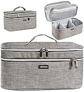 AMOIGEE Large Makeup Bag, Travel Makeup Bag Organizer, Double Layer Train Case Makeup Bag, Toilet...