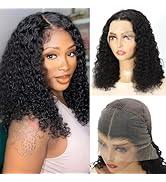 Espive 14 Inch Deep Wave Bob Wig Human Hair 13x4 Frontal Lace Wig 200% Density Short Bob Wigs Hum...