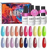 AIBRIT Gel Nail Polish, Colors Gel Polish Set with Gel Base Coat, No Wipe Glossy Top Coat Matte T...