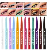 BestLand 12 Colors Matte Creamy Eyeliner Set Rainbow Red Black White Brown Colorful Neon Eyeliner...