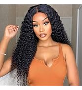 Ali Pearl Natural Black Curly Ready To Go 4x7 Glueless Lace Closure Wig For Black Women Human hai...