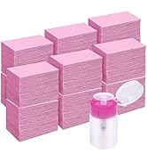 1000 Pcs Gel Nail Polish Remover, Lint Free Nail Wipes Cotton Pad with a Pump Dispenser Bottle Di...