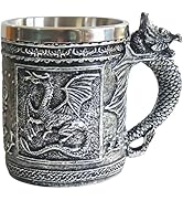 CUZOKOLA Medieval Dragon Mug Dungeons and Dragons Beer Stein Cup for Game Mug Thrones Gifts Decor...