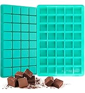 Sakolla 2 Pack Caramel Candy Molds, 40 Cavities Square Cube Silicone Molds for Chocolate, Candy, ...