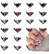 𝟮𝟰 𝗣𝗰𝘀 Halloween Decorations Nail Charms 3D Silver Alloy Nail Art Charms 0.31*0.55 IN,Dark B...