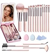 Makeup Brushes with Case, 20PCs Travel Makeup Brush Set, Foundation Concealer Blush Eyeshadow Bru...