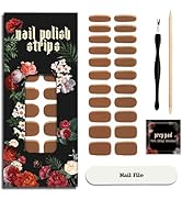 ruyeefam Nail Polish Strips - 22 Pcs Salon Quality Gel Nail Stickers - Long Lasting Wraps (Hazeln...