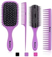 4Pcs Hair Brushes for Women, Hair Comb for Women and Detangling Paddle Brush, Great On Wet or Dry...