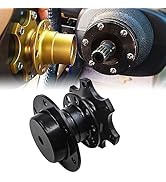 Sodcay 1 PC Aluminum Steering Wheel Adapter, Quick Release Hub Adapter, 6 Hole Racing Modificatio...
