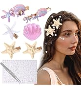 Vodolo Seashell Hair Clip,6PCS Shell Pearl Starfish Hair Clips,Unique Novelty Beach Ocean Mermaid...