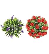 Hemoton 2PCS Artificial Flower Ball Artificial Topiary Lavender Ball Hanging Fake Topiary Plant B...