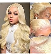 MUXFILLA 613 13x6 Lace Front Wig Human Hair 200 Density HD Body Wave Blonde Lace Front Pre Plucke...
