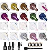 Beetles Chrome Nail Powder 20 Colors 0.5g/Jar Mirror Effect Holographic Aurora Iridescent Pearles...