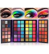 72 Colors Ultra Secret Eyeshadow Palette, 4 in1 Color Board Matte Shimmer Glitter Nude Natural Al...