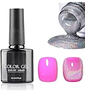 Lawnite Universal Rainbow Cat Eye Gel Nail Polish Holographic Glitter Magnetic Nail Polish Soak O...