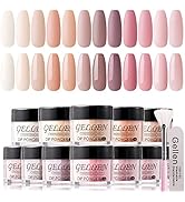 Gellen 12 Colors Dip Powder Set, Nude Dip Powder Colors Long Lasting Quick Drying Glossy Nail Pow...