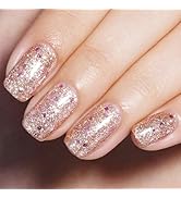 AILLSA Christmas Glitter Gel Nail Polish Rose Champagne Sparkle Gel Polish Gold Color Iridescent ...