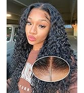 22 Inch Wear and Go Glueless Wigs Human Hair Deep Wave HD 6X4 Glue Lace Wig, 3D Dome Cap Glueless...