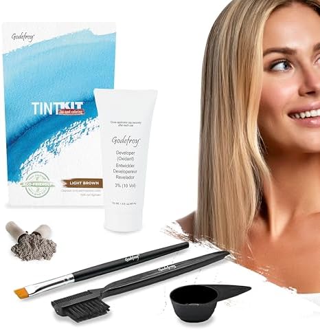 Godefroy Hair Color Tint Kit for 100% Gray Coverage, Light Brown, 20 Applications, Long-Lasting Root Touch-Up for Men & Women, Pre-Measured Capsules, No Waste, DIY Salon-Quality Results at Home