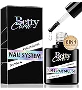8 in 1 Gel Nail Glue, Bettycora Gel Glue for Nails Super Strong Nail Glue for Acrylic Nails, 12ML...