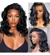 Cfaimity Lace Front Wigs Human Hair Short Bob Wigs 13x4 Body Wave Lace Frontal Wig Pre Plucked wi...