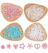 Beaupretty 4 Bags Pearls Heart Nail Charms Mixed Style 3D Nail Art Charms Assorted Heart Star Bow...