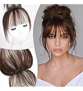 EMMOR Clip in Bangs, 100% Human Hair Bangs with 3 Non-slip Clips, 360°Cover Top HairPieces with 5...