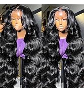Yilike 13x6 Lace Front Wigs Human Hair Pre Plucked 180% Density Body Wave HD Lace Front Wigs Fron...