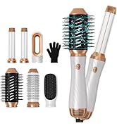 Blow Dryer Brush Detachable, 6 in 1 Hair Dryer Brush, Air Hair Curling Iron Wrap Styler, Negative...