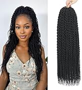 22 Inch Curly Senegalese Twist Crochet Hair For Black Women - 7 Packs, 20 Strands/Pack Small Twis...