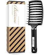 Hair Brush, Boar Bristle Hair Brush Faster Blow Drying, Professional Curved Vent Styling Hair Bru...