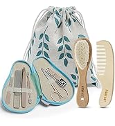 haakaa Baby Hair Brush and Comb Set & Pear-FECT Manicure Kit for Newborns & Toddlers, Natural Sof...