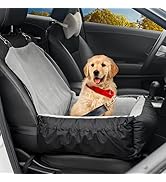IFurffy Dog Car Seat, Pet Car Seat with Storage Pockets and Clip-On Safety Leash, Washable Coral ...