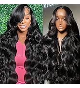 Yilike 30 Inch Body Wave HD Lace Front Wigs Human Hair Pre Plucked 180% Density 13x6 Lace Frontal...