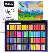 Artecho 66pcs Soft Pastels, 64 Colors Including 4 Fluorescent Colors, Extra Free Black & White, S...