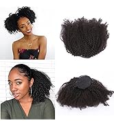 Anrosa Kinky Curly Ponytail 4C Afro Ponytail for Natural Hair Curly Ponytail Hair Piece Kinkys Cu...