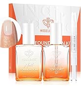 modelones Nail Natural Concealer Kit, Nail Polish Foundation with Top Coat & Cuticle Oil Pen, 3 P...