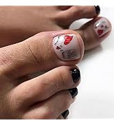 24Pcs White Press on Toes Nails - BHLFRH Press on Toenails Fake Toe Nails False Toenails Artifici...