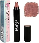 Mommy Makeup Triple Sticks Lipstick & Cream Blush - Moisturizing long-wearing lip color with medi...