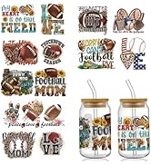 7 Pcs Uv Dtf Cup Wrap Transfers Decals American Football Rub on Transfer Stickers for Glass Rugby...