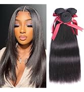 ALLRUN Straight Bundles Human Hair 24 26 28Inch 100% Unprocessed Brazilian Virgin Hair 3 Bundles ...