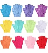 24 Pcs Shower Exfoliating Gloves Hand Exfoliating Glove Body Scrubber Loofah Washing Gloves for S...
