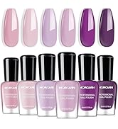 Morovan Nail Polish Set Fingernail: Lilac Light Purple Quick Dry Nail Polish Kit 0.25oz Lavender ...