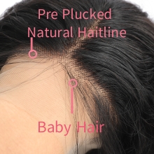 human hair Pre Plucked with Baby Hair Natural Hairline 180% Density
