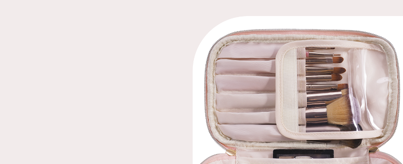 makeup brush compartment