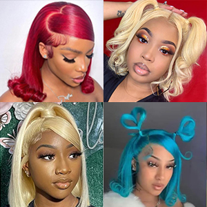 blonde wig human hair short