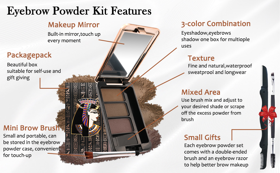 Eyebrow powder palette detail