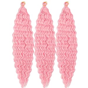 pink deep wave braiding hair