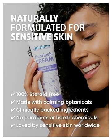 Grahams Psoriasis Cream for sensitive skin—steroid-free, botanical